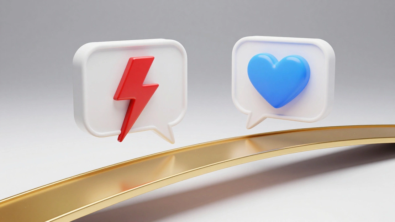 Isometric art showing the transition from a harsh tone to a professional request.