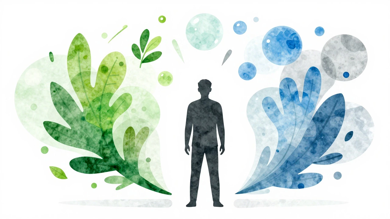 Silhouette surrounded by colorful organic shapes representing social support